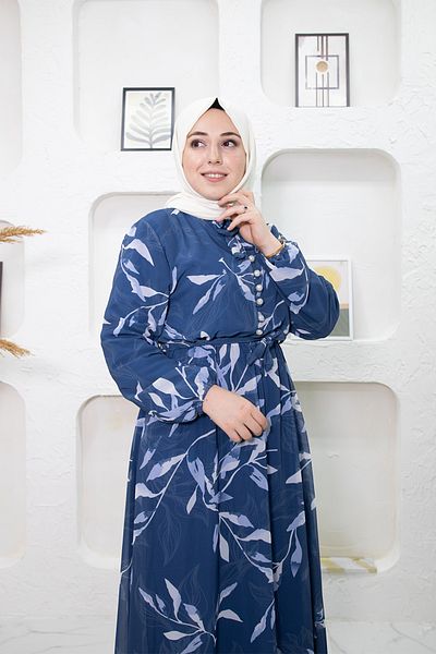 Mec Fashion New Season - Floral Patterned Hijab Dress