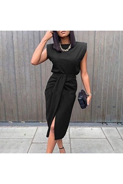 Esinty Set fustă și bluză din crepon - top fără mâneci, fund adunat, despicat...