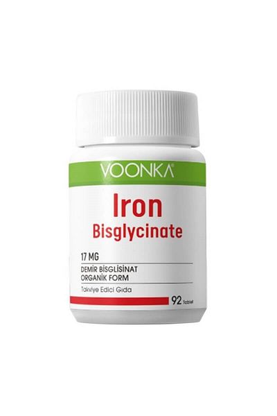 Voonka Iron Bisglycinate - 92 Capsules Iron Supplement