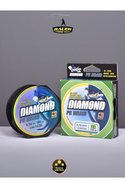 OLTAMİX BAUER DIAMOND - حبل صيد السمك عالي الجودة بطول 4 × 150 مترًا