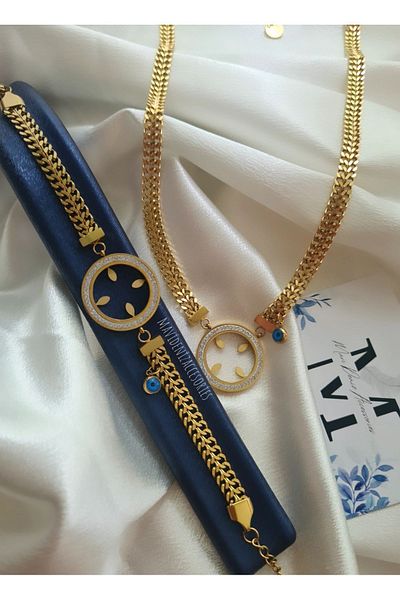 mavidenizaccesories steel quarter Attachable necklace quarter frame bracelet steel combination