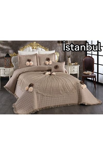 BALADI HOME Δαντελένια 4 τεμάχια διπλό κάλυμμα κρεβατιού προίκας King Size