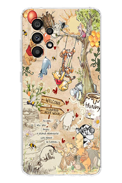 moonset Samsung Galaxy A23 Uyumlu Winnie The Pooh Kolaj Tasarımlı Baskılı Şef...