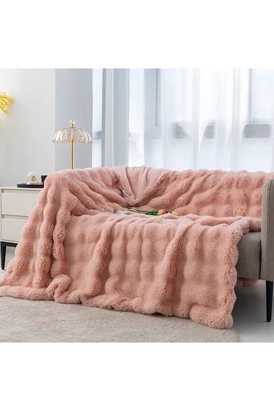 BALADI HOME THICK RABBIT PLUSH TV BLANKET SINGLE PERSON ( 1 PIECE ) SIZE 130 *155 Very Soft 1 QUALITY