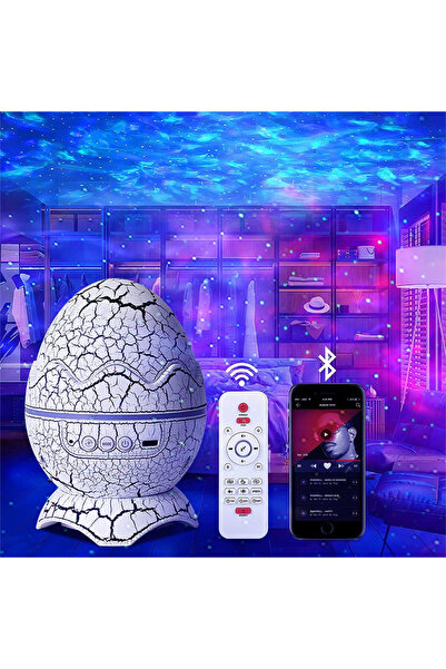Jetcom Dinazor Yumurtası Şekilli Kumandalı Galaxy yıldızlı Gökyüzü Kablosuz Bluetooth Speaker Gece Lambası