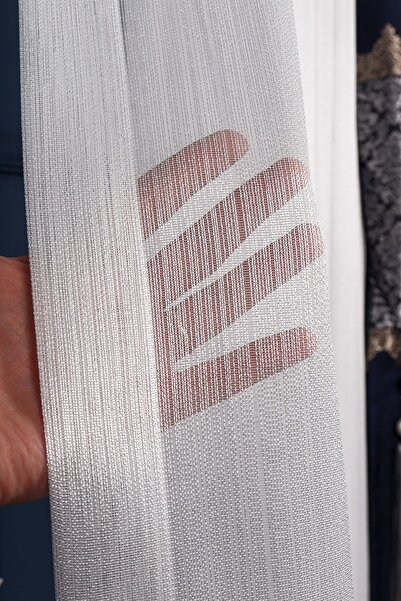 ISSA TEKSTIL Issa Tül Perde Inci Çizgili Birinci Kalite Orta Pile 1 / 2,5