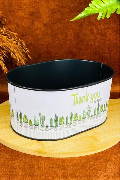 Tiesa Home 21cm Metal Small Bread Bowl - Thank You Basket