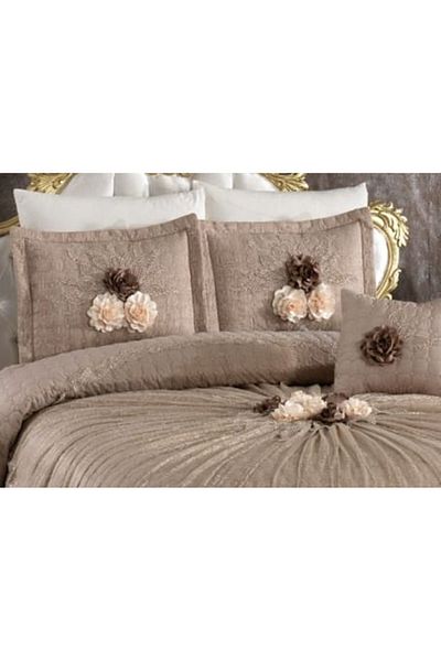 BALADI HOME Δαντελένια 4 τεμάχια διπλό κάλυμμα κρεβατιού προίκας King Size