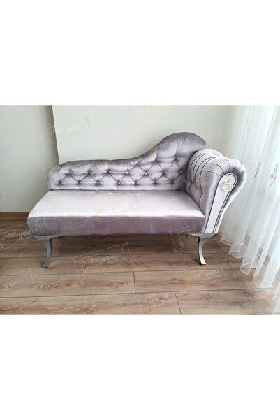 aldagelsin Ters Kol Dekoratif Bihter Koltuk Josefin Puf 110 cm Gümüş Ayak