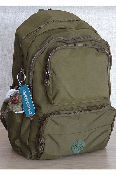 GP GUES POLO Khaki Green Crinkle Fabric - Water Resistant Large Size Backpack/Laptop School Bag
