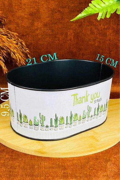 Tiesa Home 21cm Metal Small Bread Bowl - Thank You Basket