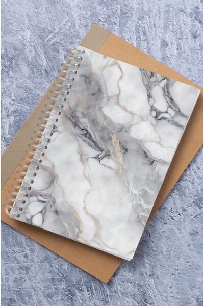 kutuTR 15x21 Marble Patterned Wooden MDF Cover 100 Sheets Checkered Vip Modelist Notebook - 80gr/m2 K514