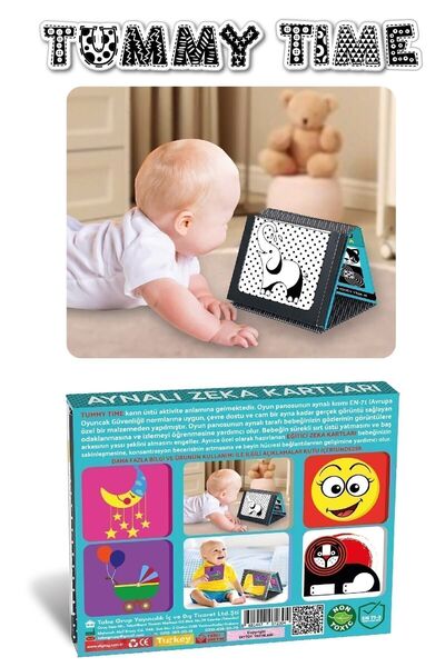 Diytoy Tummy Tıme Aynalı Ilk Zeka Kartları+güvenli Bebek Aynası - Eğitici Kartlar