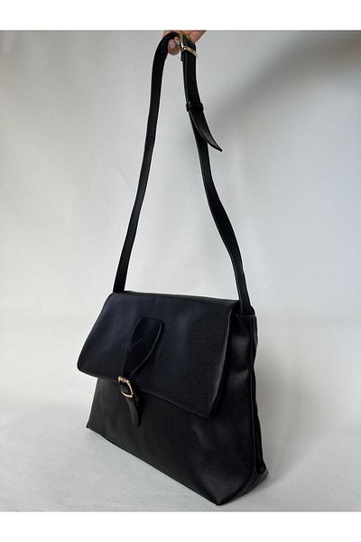melecco Large Large Black Crossbody Bag - School Work and Women's Arm and Shoulder Bag