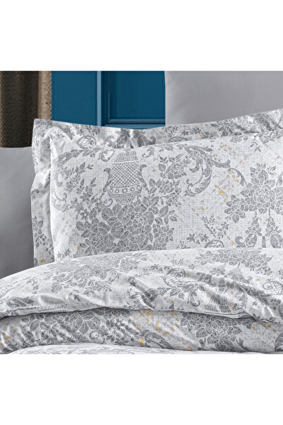 In House Seville | 8 Pieces Ranforce Cotton Comforter Set - King - 260x240 cm - 25280-v3 - Grey