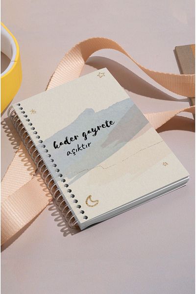kutuTR 15x21 Vip Modelist Notebook - Wooden MDF Cover, 100 Sheets Striped, 80gr/m2 Ç524