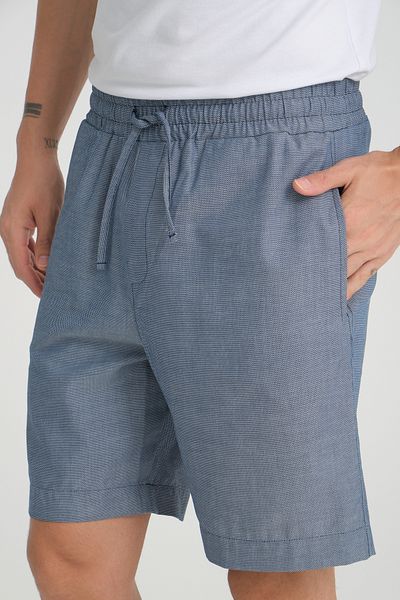 MERİCEY Ανδρικό σορτς με κορδόνι μέσης μπλε τζιν Look συνθετικό