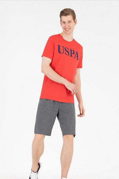 U.S. Polo Assn. US Polo1571124 Red Printed Crew Neck Men's T-shirt