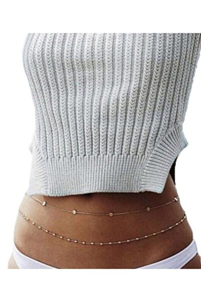 Nishstyle Gümüş Renk Joy Model Bel Göbek Kolyesi