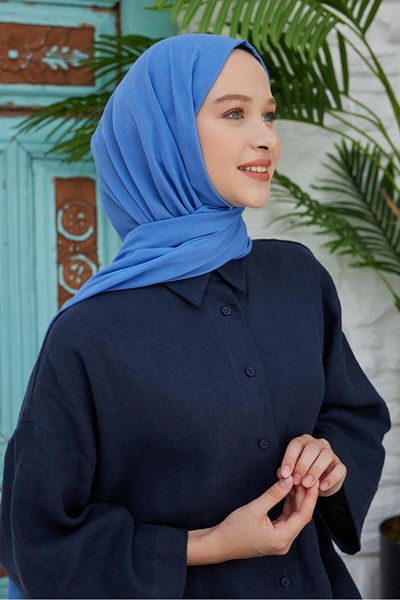 Şalland Organic Cotton Voile Shawl Sky Blue