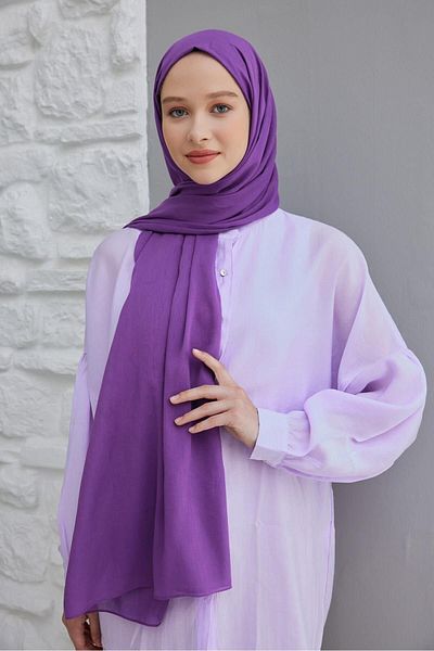Şalland Organic Cotton Voile Shawl Purple