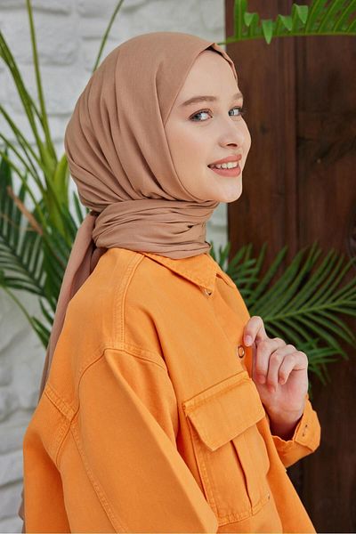 Şalland Organic Cotton Voile Shawl Camel Hair