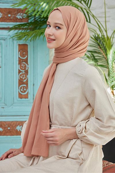 Şalland Organic Cotton Voile Shawl Nude