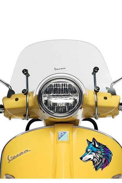 MegaSticker Autocolant Albastru Alpha Wolf Auto, Motocicletă, Cască, Laptop, Sticlă 14x13 Cm