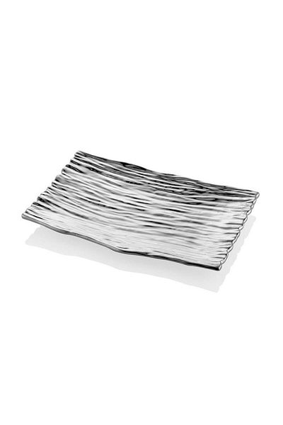 LAMEDORE Unformed Silver Small Rectangular Plate - 34x22x3 Cm 1bxs-107a2ss