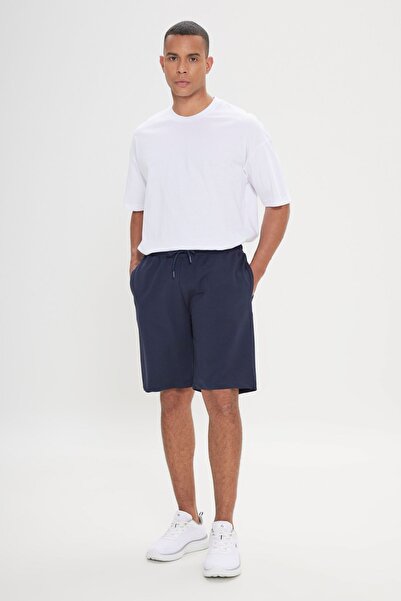 AC&Co / Altınyıldız Classics Men's Navy Blue Standard Fit Daily Comfortable Sports Knitted Shorts