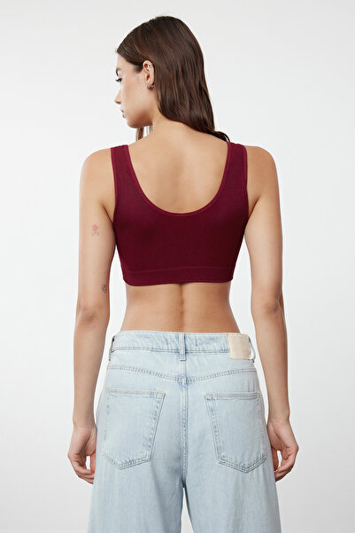Trendyol Collection Biustonosz Bralette w kolorze bordowym, bezszwowy - bez fiszbin, bez kapturka THMAW22SU0027