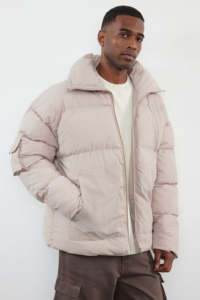Trendyol Collection Unisex Winter Puffer Jacket με πέτρινη λεπτομέρεια - Relaxed Fit TMNAW25MO00007