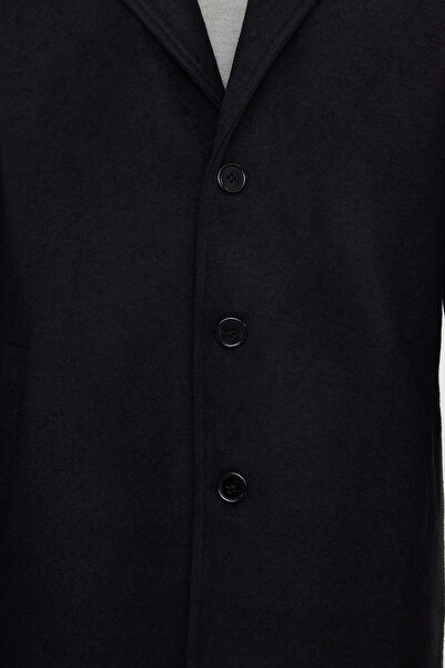 Trendyol Collection Men's Winter Stamp Coat - Black Regular Fit TMNAW24KB00003