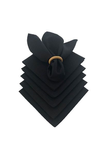 Nia Deco Set de 12 șervețele de servire din țesătură de culoare neagră, 100% nano in