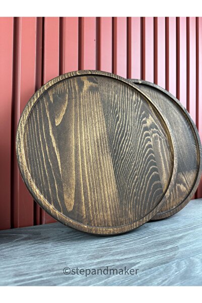 Step and Maker Ahşap Büyük Boy Sunum Tabağı -