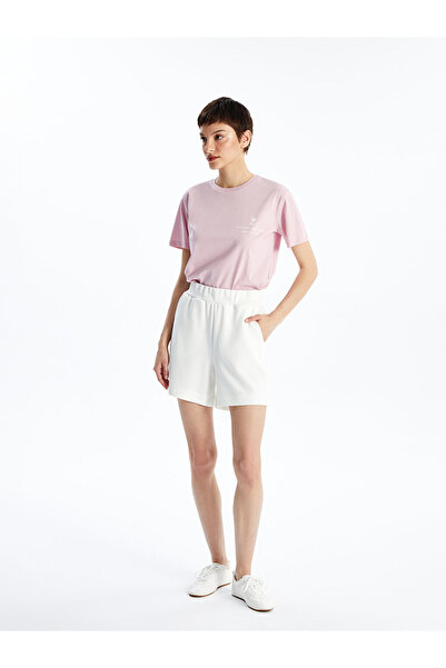 LC Waikiki Einfarbige Shorts mit elastischer Taille für Frauen