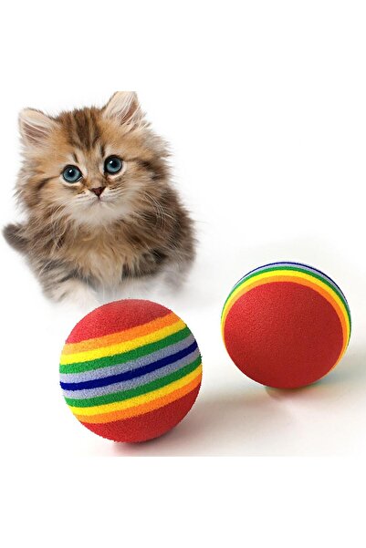 Nirnisa 4.2 cm Sünger Kedi Köpek Diş Temizleme Kaşıma Oyun Topları Isırma Oyu...