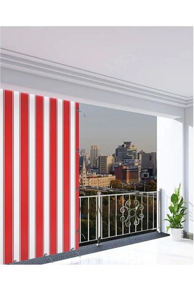 NİVEMESHOME Canvas Balcony Curtain - Background Curtain with Cornice and Laces
