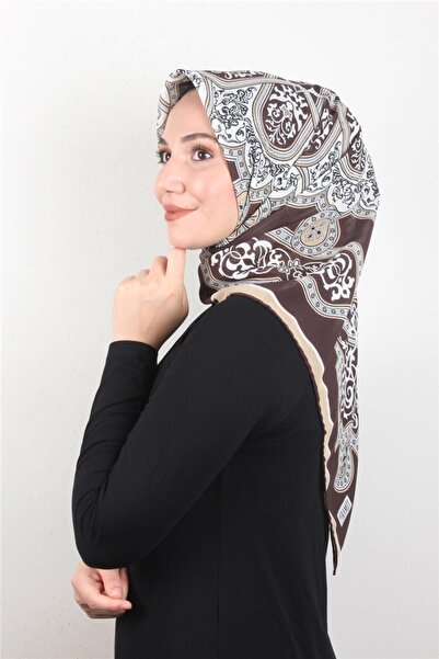 Eşarppark Piramit Krep Eşarp 116-0010-03 Kahve