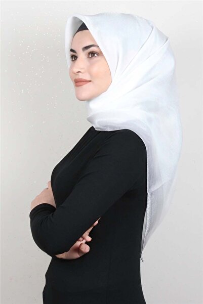 PİRAMİT Elizya Simli Eşarp 3009-23 Beyaz