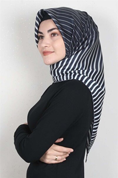 PİRAMİT Piramit Dijital Eşarp 1357-4 Lacivert