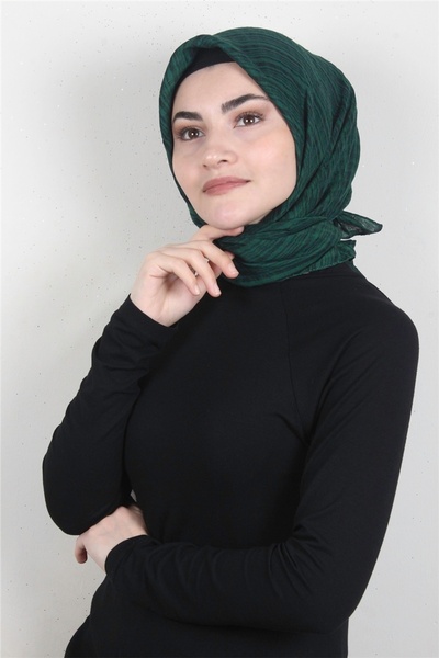 Modakaşmir Mistik Pamuk Eşarp 4101-1 Zümrüt