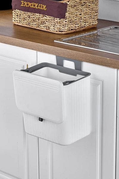 VANCKEY 15 LT Kitchen Countertop and Cabinet Hanging Garbage Bin