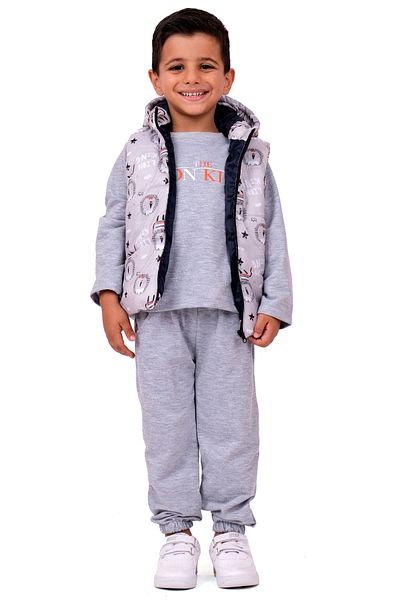Monttini Lion Printed Inflatable Vest - 2 Thread, 3-piece Children's Set