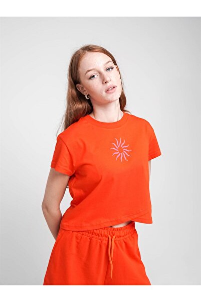 Marions Κοντό μπλουζάκι για κορίτσια με στάμπα Sun