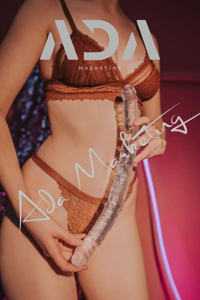 Ada Marketing 30 cm Çift Taraflı Şeffaf Yumuşak Dildo - Krem