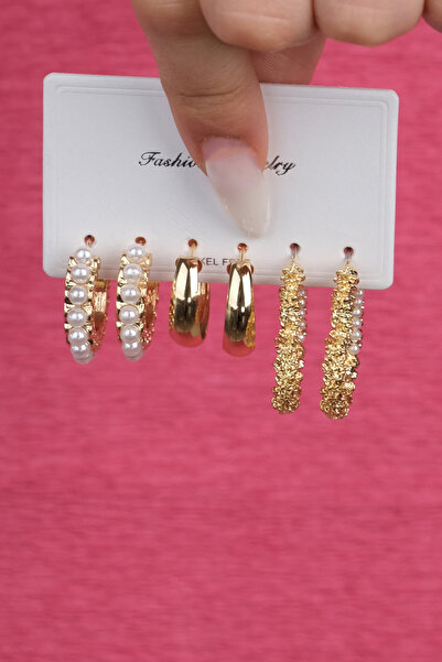 Jack Ferrero Kadın Çelik Renk Atmaz 6 Lı Küpe Modeli ( En Benzer Gönderilecek...