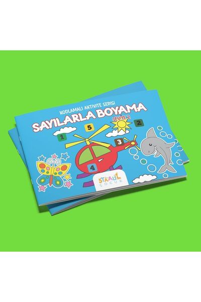 STAAU Çocuk Coding Activity Series - Coloring Book by Numbers - Set of 3 - Level 1-2-3 (3 Books)
