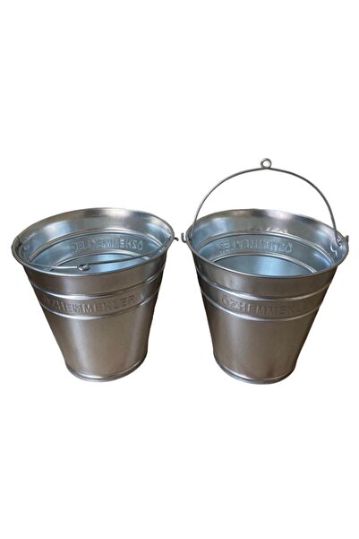 ÖZHEMMEKLER 2'li Metal Galvaniz Su,kum,temizlik Ve Çöp Kovası 11 Litre (30X18...