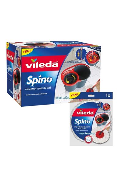 Vileda Spino Pedalsız Temizlik Sistemi + Spino Yedek Paspas